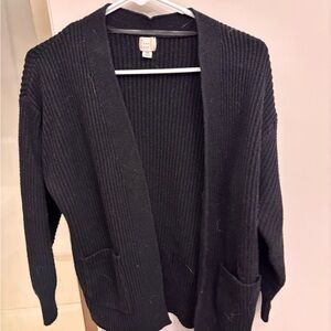 a new day Black Ribbed Cardigan